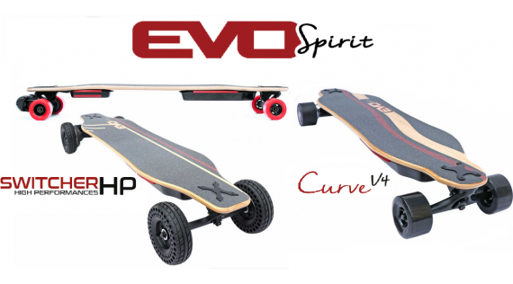 Skateboard Electrique Evo Spirit Curve V4 longboard électrique